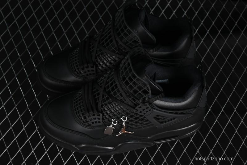 Nike Air Jordan 4 Retro Basketball Shoes with Mesh Design - FV7251-001