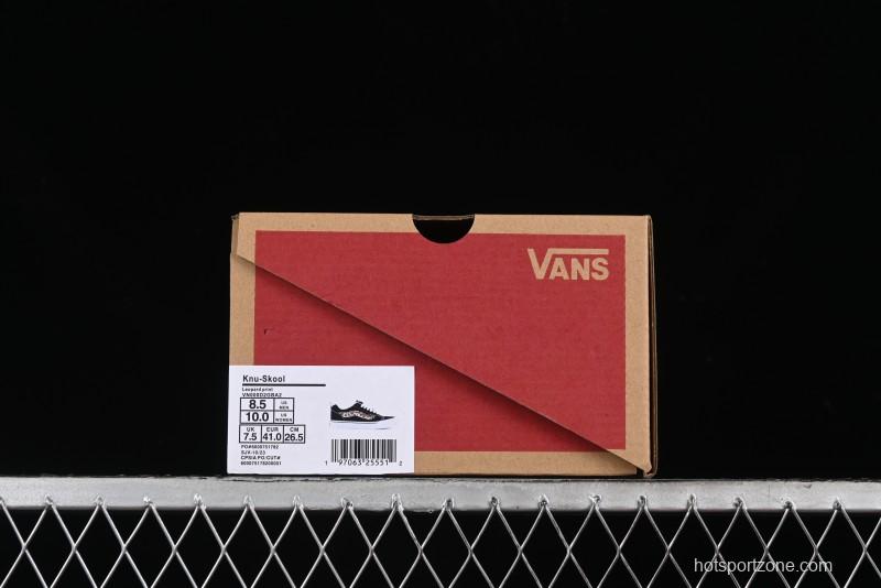 Vans Classics Knu Skool Sneakers with Leopard Print Logo in Black - VN000D2GBA2