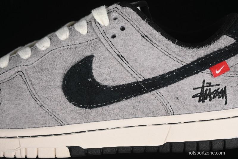 Nike SB Dunk Low Stussy Series - Battle Grey Black Hook Anniversary High-End Custom Low-Top Casual Skate Shoes - MM1089-027