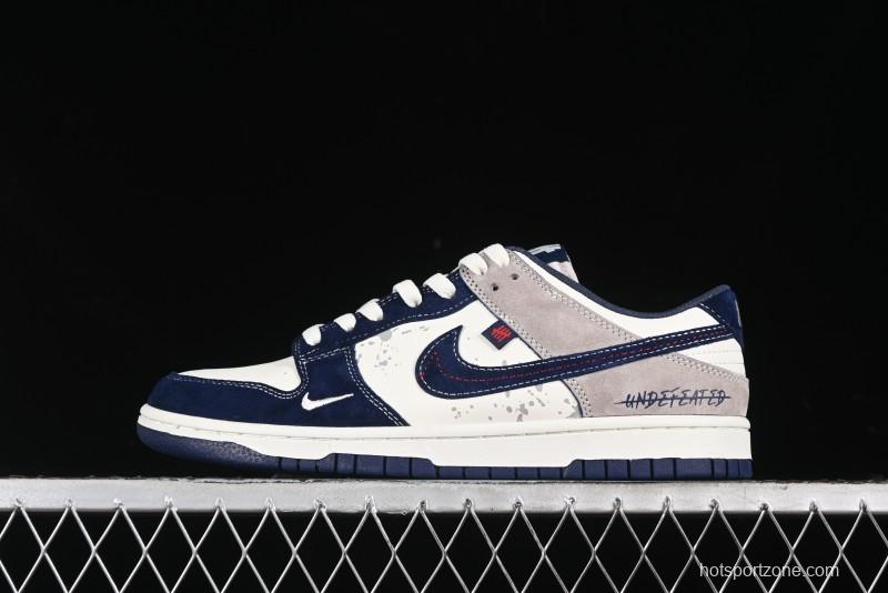 Nike SB Dunk Low UN Collaboration - Splatter Navy Swoosh Anniversary Custom Low-Top Casual Skate Shoes - DJ2024-041