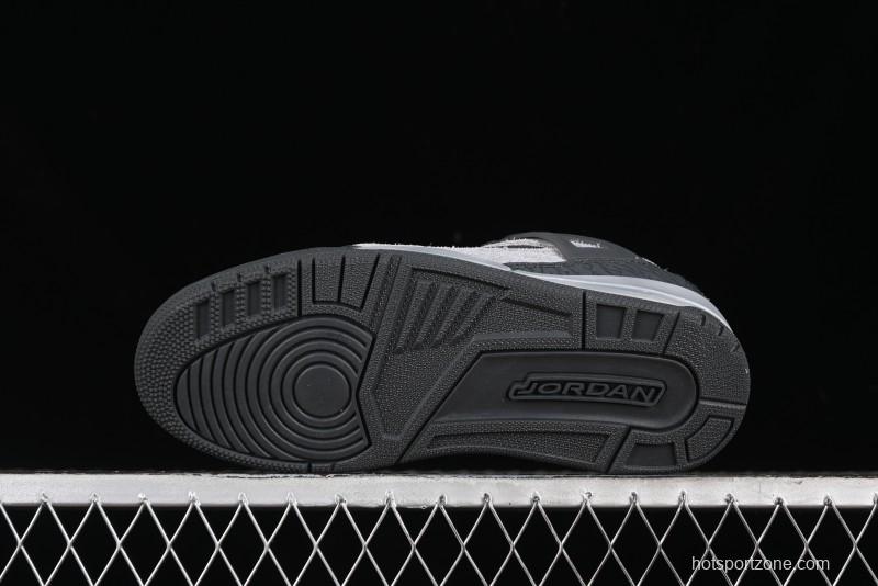 Nike Jordan Spizike Low AJ Hybrid Elements Black Grey Crack Leather Casual Sneakers - FQ1759-002