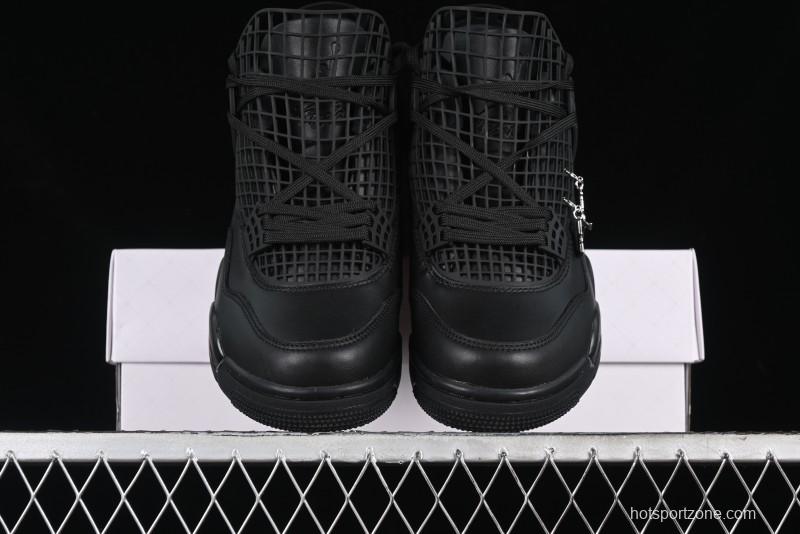 Nike Air Jordan 4 Retro Basketball Shoes with Mesh Design - FV7251-001
