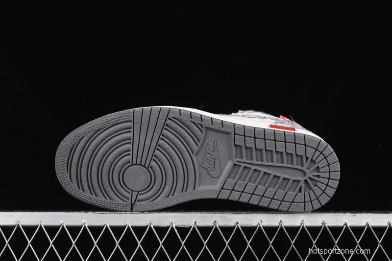 Nike Air Jordan 1 Low AJ1 Dior Collaboration - Grey Blue Red Label Retro Basketball Shoes - SJ9950-037