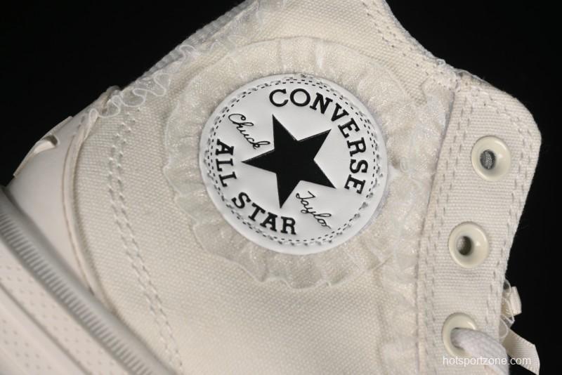 Converse Lifestyle Run Star Legacy Platform High Top Canvas Shoes with Mini Bow and Lace Trim - A10027C