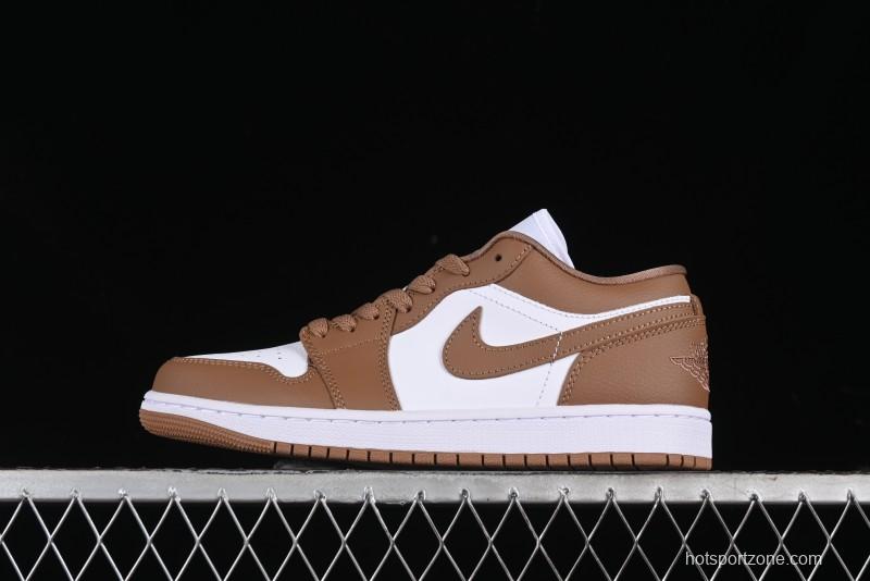 Nike Air Jordan 1 Low AJ1 White Tan Low Top Casual Sneakers - DC0774-202