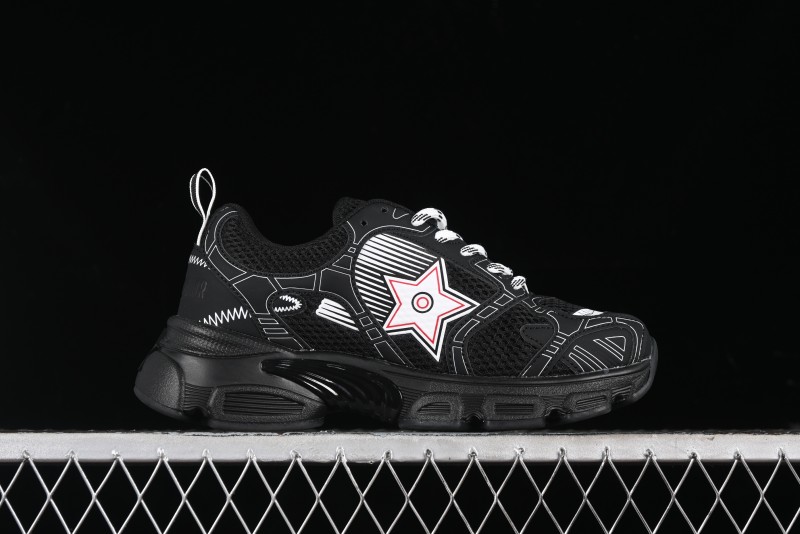 Dior Chrono Round Toe Lace-Up Lifestyle Casual Running Sneakers - 6865 WHITE BLACK