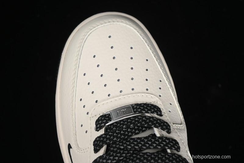Nike Air Force 1 '07 Low Supreme Collaboration - Beige Black Starry Sneakers - XZ6188-013