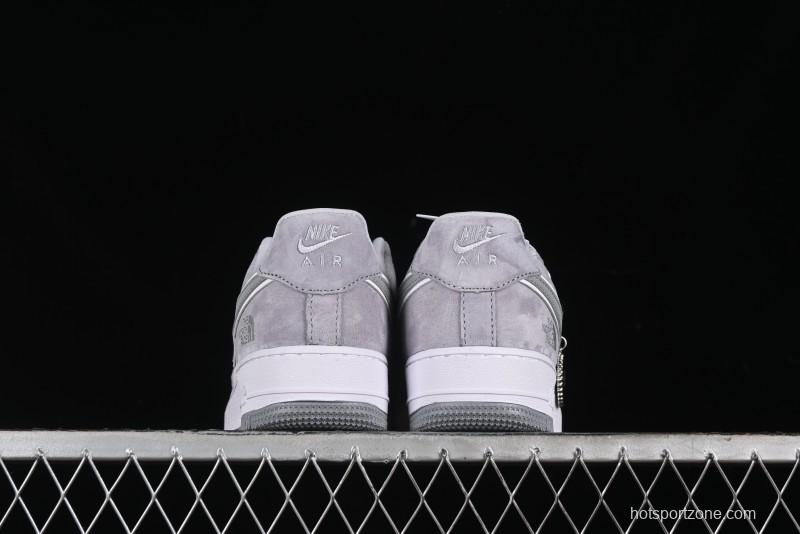 Nike Air Force 1 '07 Low The North Face Collaboration - Silver Grey Pigskin Sneakers - KK3333-004