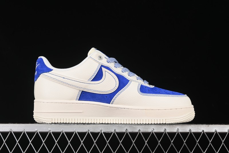 Nike Air Force 1 '07 Low Supreme Collaboration - Off White Navy Blue Low Top Casual Sneakers SJ6698-004