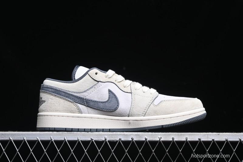 Nike Air Jordan 1 Low AJ1 Bape Collaboration - Custom High-End Retro Basketball Shoes with Light Grey Check - DM9188-008