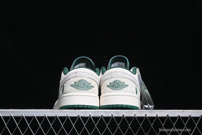 Nike Air Jordan 1 Low AJ1 Bape Collaboration - Full Pig Eight Green Grey Retro Basketball Shoes - DM9188-009