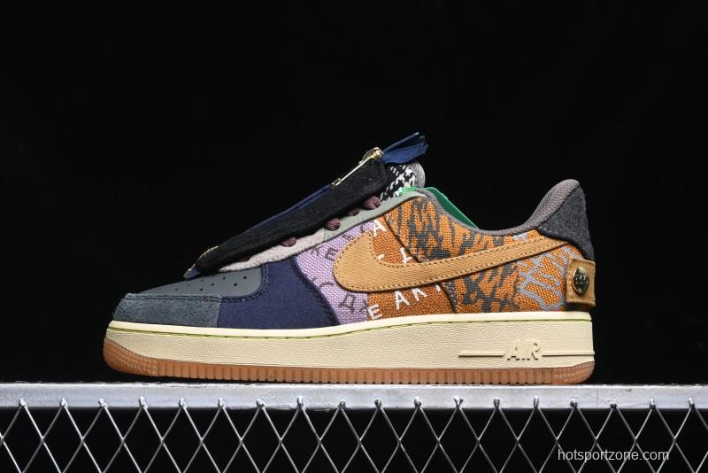 Nike Travis Scott x Air Force 1 Low Casual Sneakers with Full-Length Air Cushion - CN2405-900