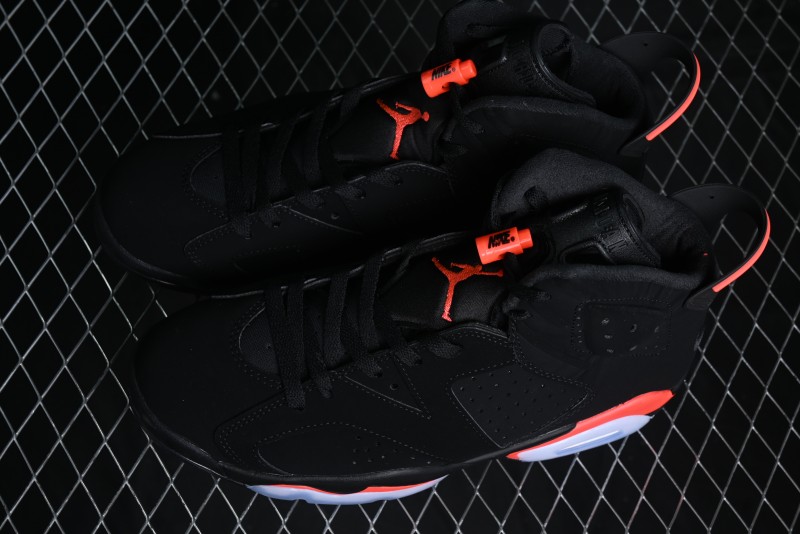 Nike Air Jordan 6 Retro Basketball Shoes with Infrared Design and 3M Reflective Details - 384664-060