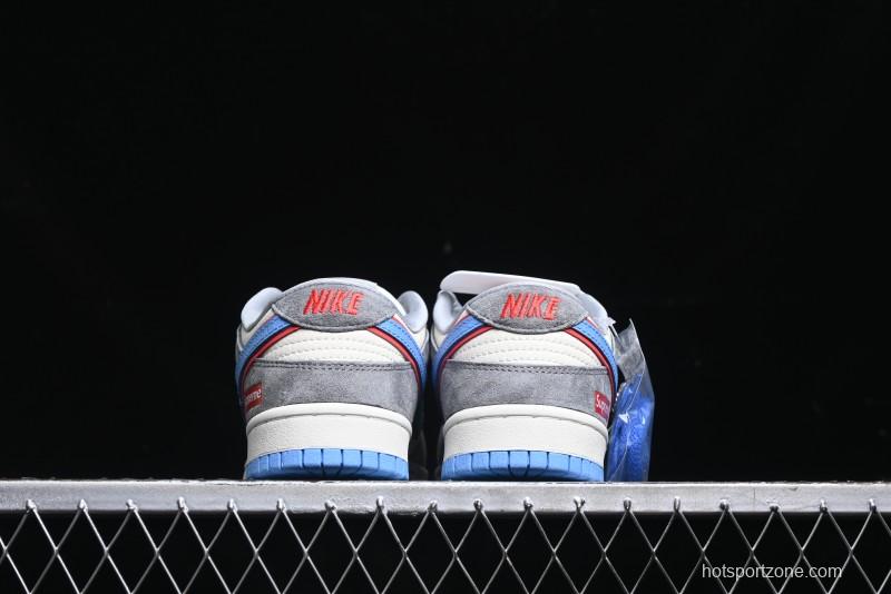 Nike SB Dunk Low Supreme Collaboration Anniversary Custom Low-Top Casual Skate Shoes - KK1333-010