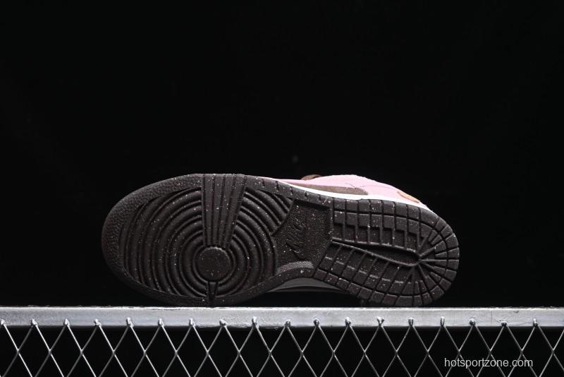 Nike Dunk Low 85 Double Swoosh Series Strawberry Chestnut SB Low Top Casual Skate Shoes - HV1799-161