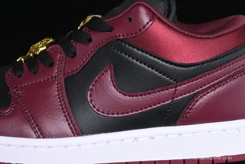Nike Air Jordan 1 Low AJ1 Black Wine Red Metallic Wings DB6491-600