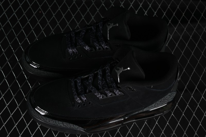 Nike Air Jordan 3 Retro Basketball Shoes in Midnight Black - CT8532-001