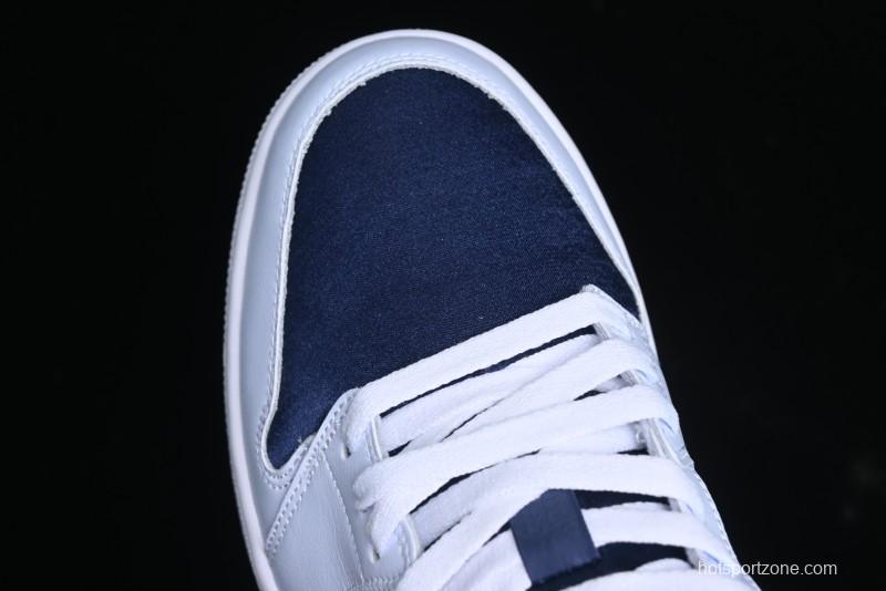 Nike Air Jordan 1 Low AJ1 Navy Blue Silk Casual Sneakers - FZ8778-044