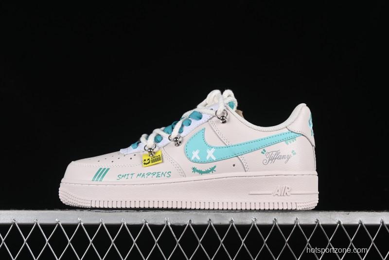 Nike Air Force 1'07 Low "Keep Smile" Casual Lace-Up Sneakers - DZ1328-112