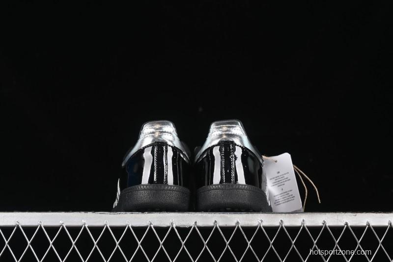 Adidas Samba Atmos IH3364 Patent Leather Black Silver Casual Sneakers