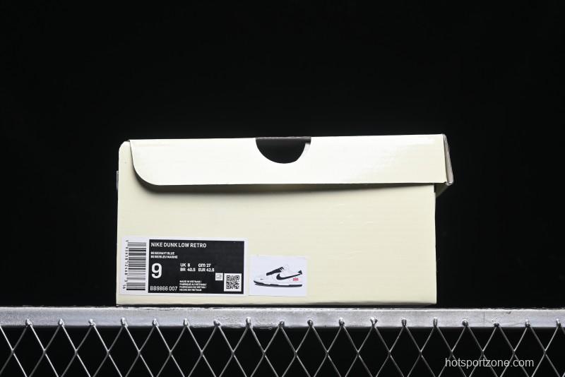 Nike SB Dunk Low Stone Island x Supreme Collaboration - Navy Blue & Off-White Anniversary High-End Custom Low-Top Casual Sneakers - BB9866-007