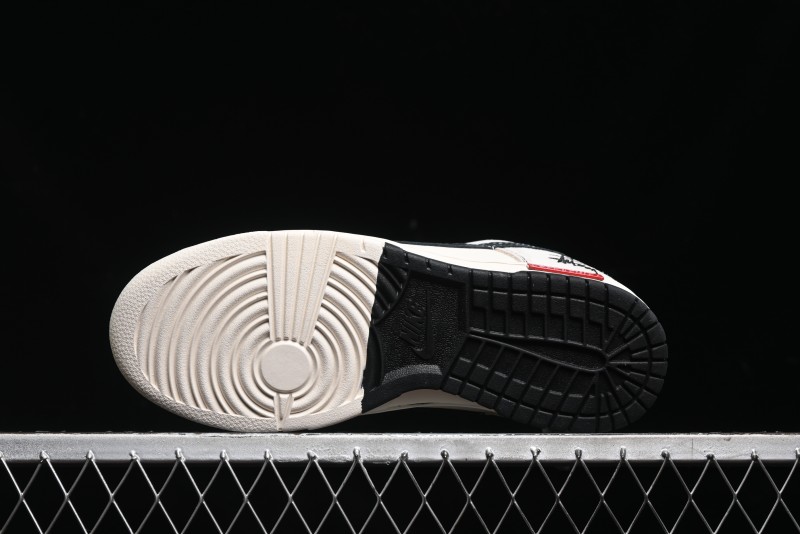 Nike SB Dunk Low Stussy Collaboration - Embroidered Black Swoosh Anniversary High-End Custom Low-Top Casual Sneakers - MM1089-031