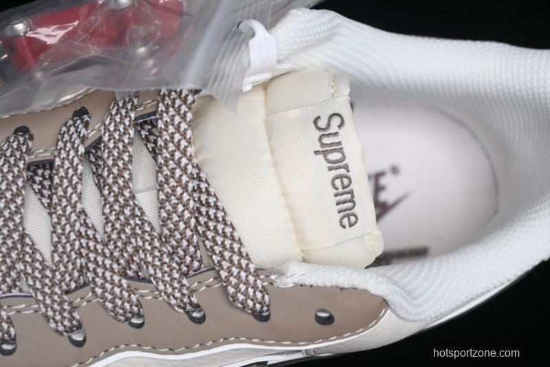 Nike Air Force 1 '07 Low Stone Island x Supreme Collaboration - Beige Brown Swoosh Casual Sneakers - BB1616-306