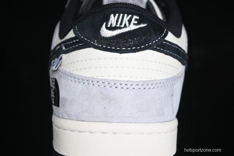 Nike SB Dunk Low The North Face Collaboration - Grey Black Double Swoosh Anniversary Custom Low-Top Casual Skate Shoes - XX3168-108
