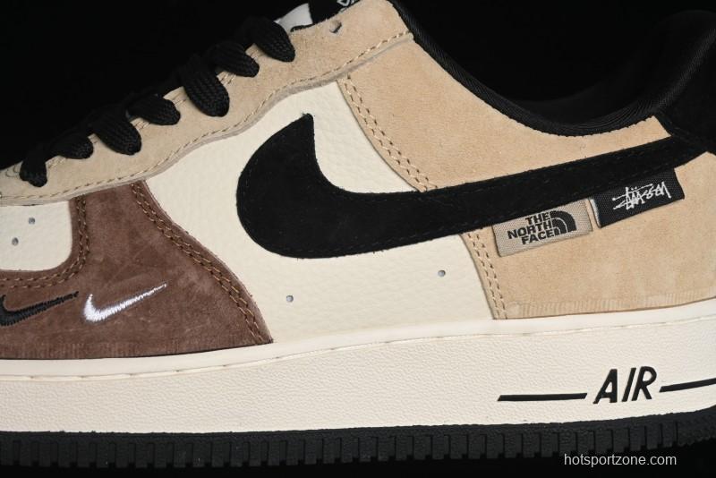 Nike Air Force 1 '07 Low The North Face x Stussy Collaboration - Black Brown Coffee Casual Sneakers - KK1988-018