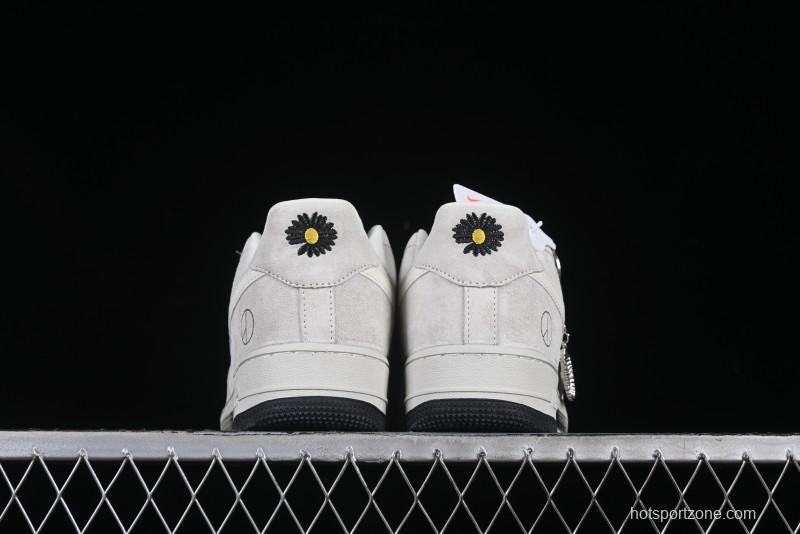 Nike Air Force 1 '07 Low Grey Pig Suede Graffiti Casual Sneakers - DF0188-035