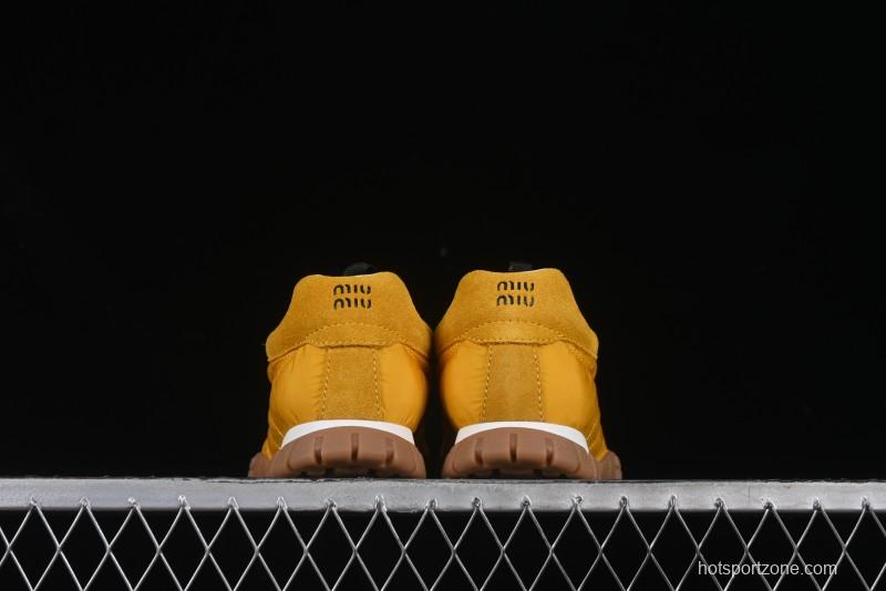 Miu Miu Suede Round Toe Lace-Up Women's Low-Top Casual Shoes - 99D4