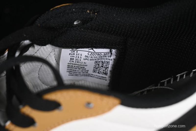 Nike Air Jordan 1 Low OG AJ1 White Yellow Black Swoosh Casual Sneakers - CZ0790-107