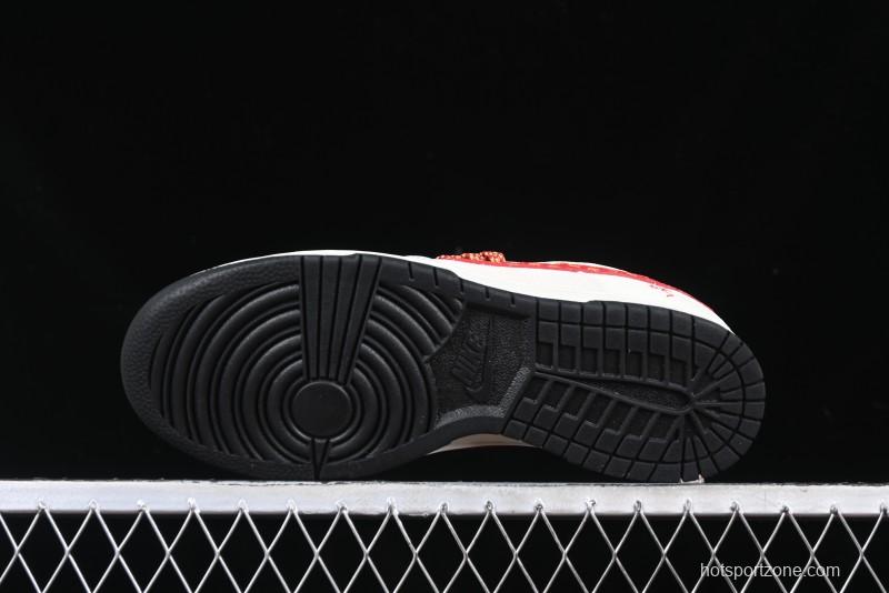 Nike SB Dunk Low Year of the Snake Series Monogram Red Swoosh Anniversary Custom Low-Top Casual Skate Shoes - DJ2024-081
