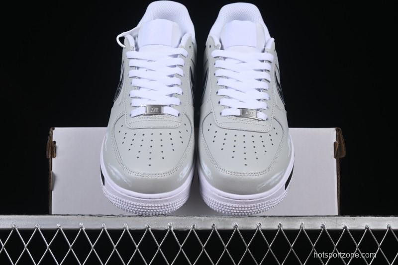 Nike Air Force 1 '07 Low Shadow Knight Grey White Black Casual Sneakers - CW2288-111