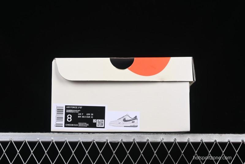 Nike Air Force 1 '07 Low Collaboration Sneakers with Black Stitch Dual-Color Sole - CH6336-515