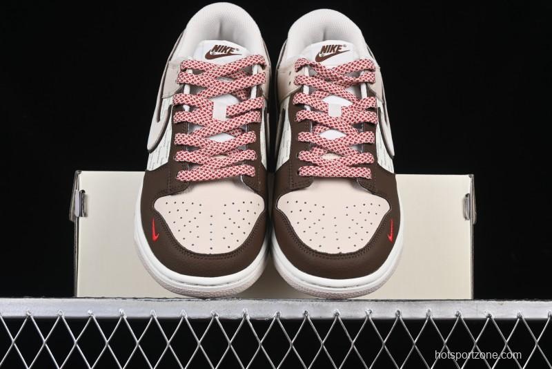 Nike SB Dunk Low Supreme Collaboration Bullet Screen White Check Anniversary High-End Custom Low-Top Casual Skate Shoes - DJ2024-091