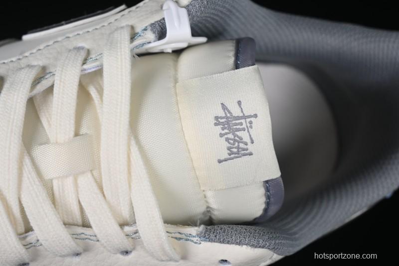 Nike Air Force 1 '07 Low Stussy Collaboration Light Grey Blue Sole Low-Top Casual Sneakers - XS1958-517