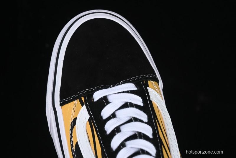 Vans Old Skool Flame Red Low-Top Casual Skate Shoes - VN000CQDBA5