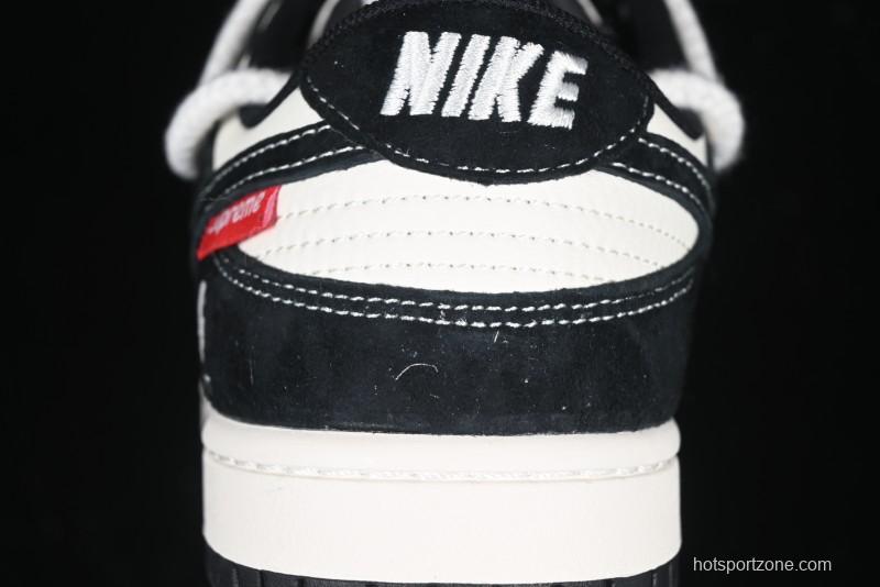 Nike SB Dunk Low Carhartt x Supreme Collaboration - Strap Black Hook Anniversary High-End Custom Low-Top Casual Skate Shoes - YX5066-237