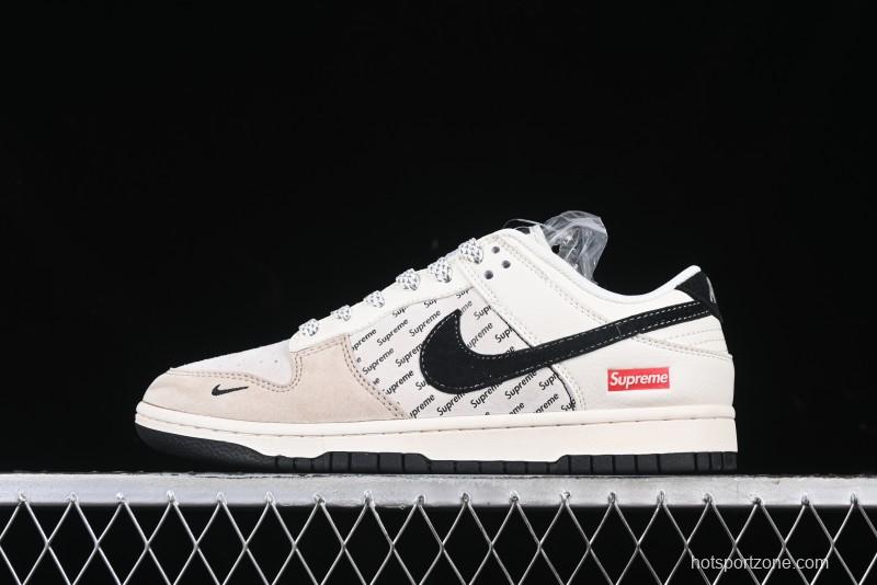 Nike SB Dunk Low Supreme Collaboration - Beige Brown Anniversary High-End Custom Low-Top Casual Skate Shoes - XS1086-003