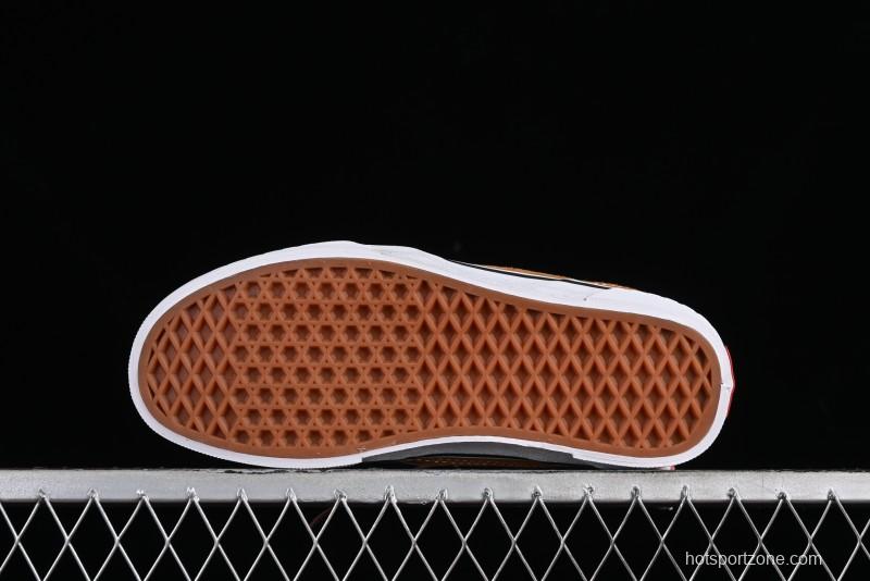 Vans Caldrone Classic American Retro Skate Shoes in Brown Orange - VN000CXZ1OU