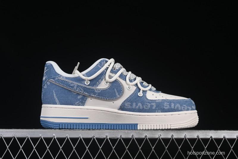 Nike Air Force 1 '07 Low Levi's Denim Patchwork Lace-Up Casual Sneakers - SJ1198-001
