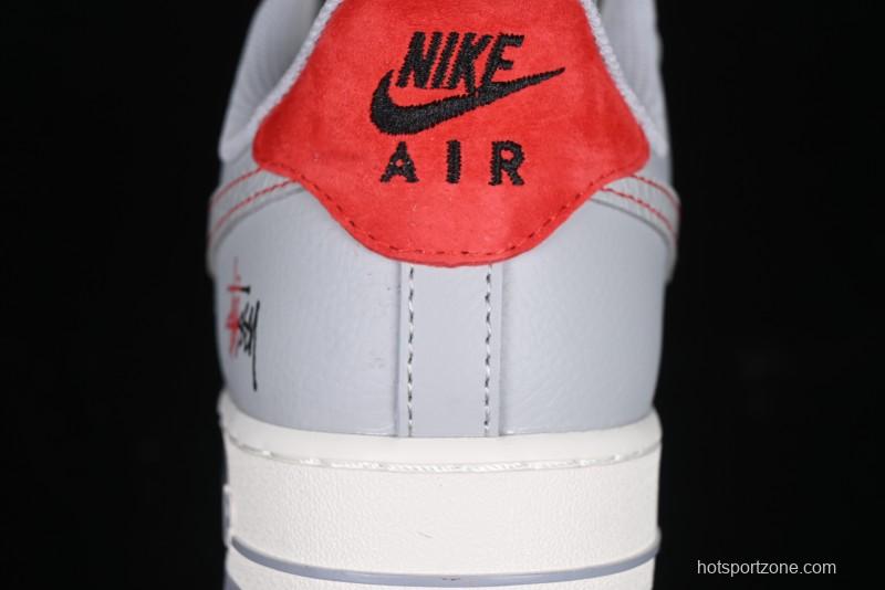 Nike Air Force 1 '07 Low Stussy Lunar New Year Snake Limited Edition Grey Snake Low-Top Casual Sneakers - DM6688-027