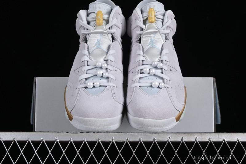 Nike Air Jordan 6 Retro Paris Olympics Sneakers with Metallic Gold Accents - DQ4914-074