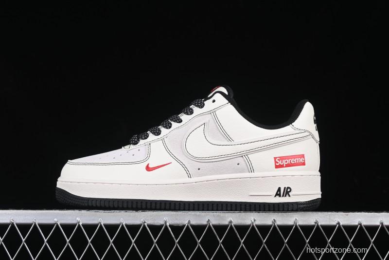 Nike Air Force 1 '07 Low Supreme Collaboration Casual Sneakers with Full-Length Air Cushion - BB7518-012