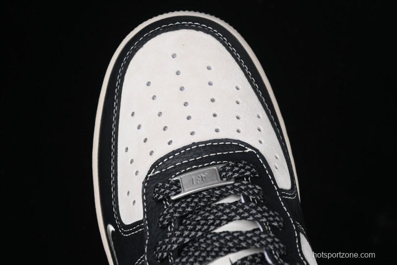 Nike Air Force 1 '07 Low Moncler Collaboration - Black Lychee Grain Pigskin Low-Top Casual Sneakers - CH6336-514