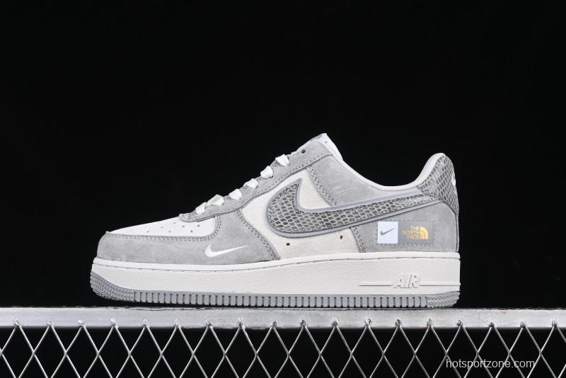 Nike Air Force 1'07 Low The North Face Collaboration Pig Grey Snake Print Low-Top Casual Sneakers - DF0188-027