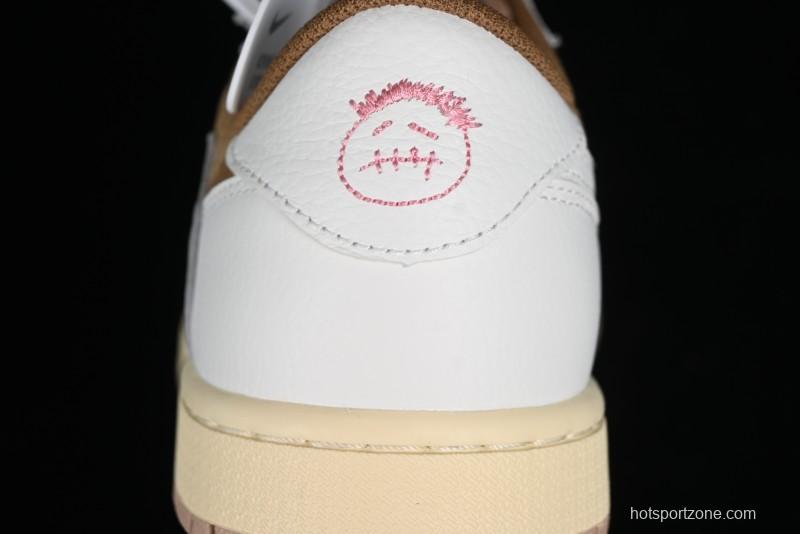 Nike Travis Scott x Air Jordan 1 Low OG AJ1 Reverse Swoosh Sneakers - DM7866-106