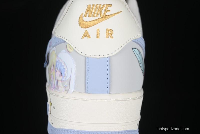 Nike Air Force 1'07 Low "Cherub" Anime Hand-Painted Doodle Low-Top Casual Sneakers - DB3301-711