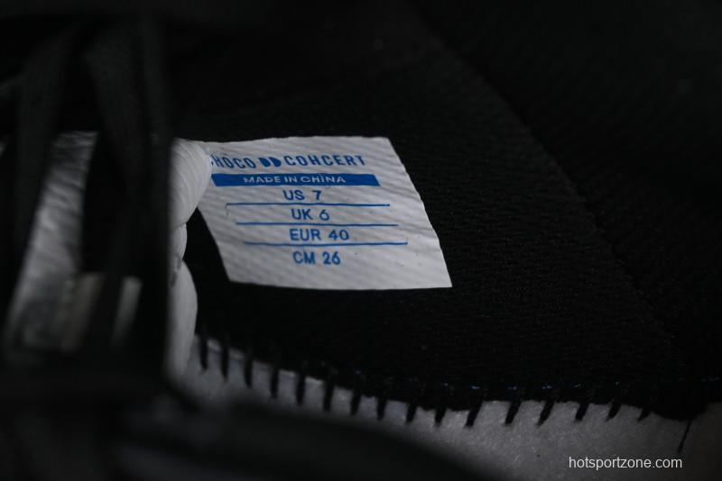 Choco Concert Leather Round Square Asymmetric Fashion Sneakers Black White - AJE5